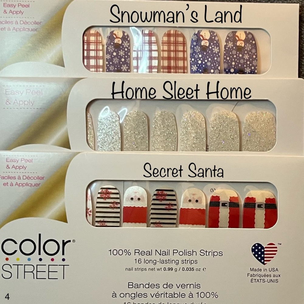 NWT 3 Retired Color Street Nail Polish Strips!